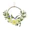 18" Spring Peony & Mini Blossoms Hoop Wreath